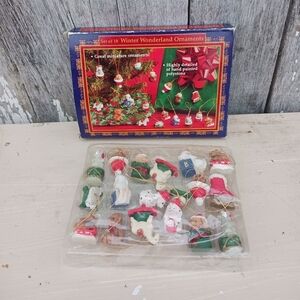 Set of 18‎ Mini Christmas Winter Wonderland Ornaments Hand Painted